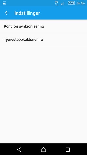 Vælg Konti og synkronisering