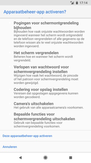 Scroll naar en selecteer Deze apparaatbeheer-app activeren