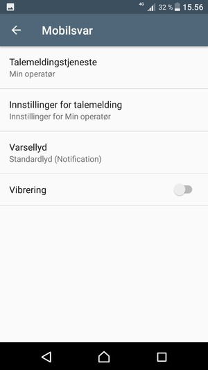 Velg Innstillinger for talemelding