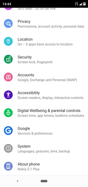 Scroll to and select System