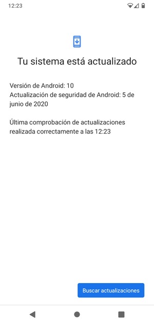 Si su teléfono está actualizado, verá la siguiente pantalla