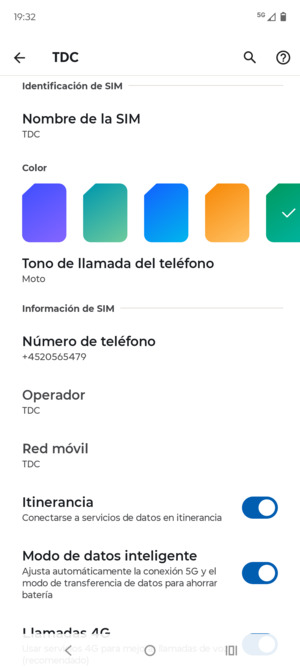 Activar o desactivar Itinerancia