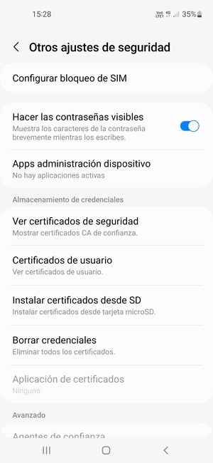 Seleccione Configurar bloqueo de SIM