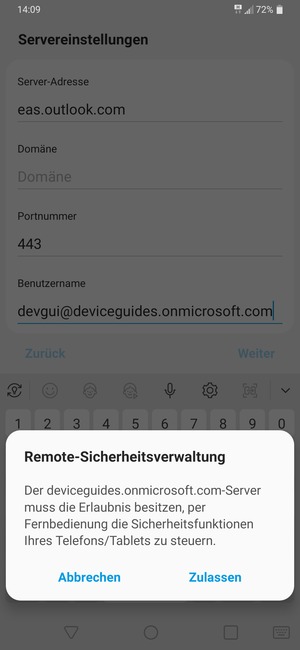 Wählen Sie Zulassen