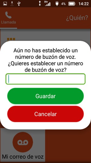 Introduzca el Número del buzón de voz y seleccione Guardar