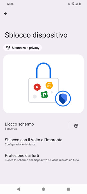 Il tuo telefono è ora protetto dal blocco schermo