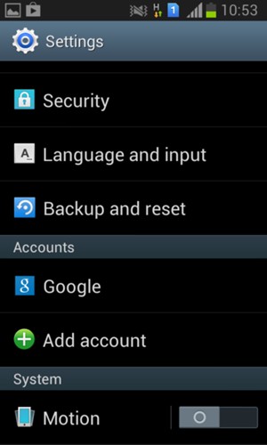 Scroll to and select Google