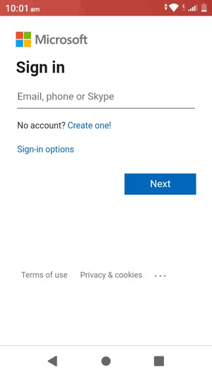Enter your Email address and select Next