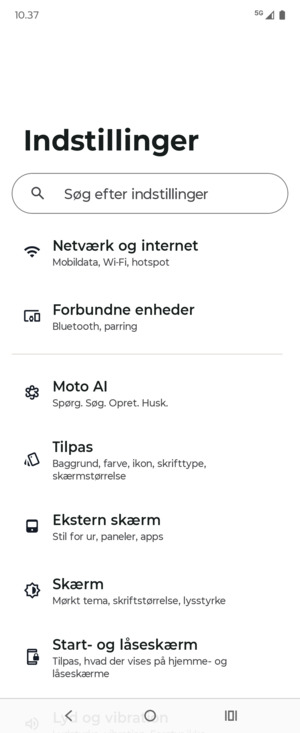 Vælg Netværk og internet