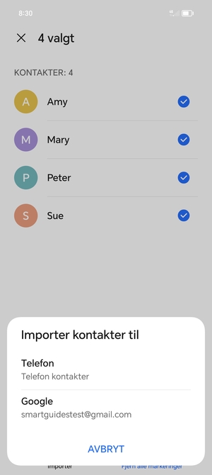Velg din Google-konto