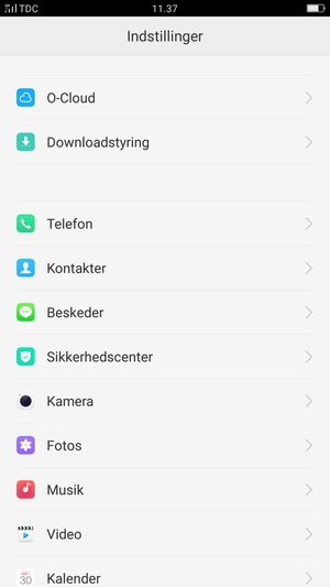 Scroll til og vælg Beskeder