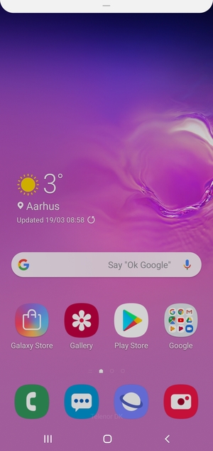 Slide down the top menu