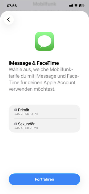 Wählen Sie die gewünschte Option und wählen Sie Fortfahren