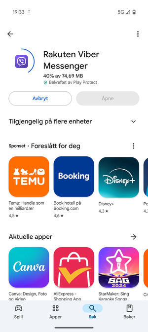 Vent til installasjonen er ferdig