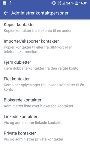 Vælg Importer/eksporter kontakter