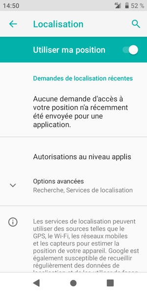 Désactiver le Localisation