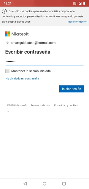 Introduzca su contraseña y seleccione Iniciar sesión