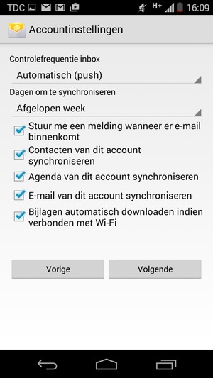 Selecteer Volgende