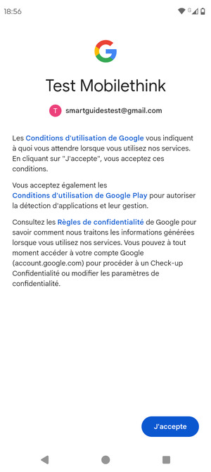 Sélectionnez J'accepte