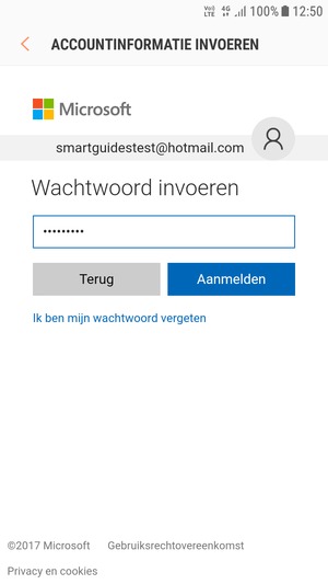 Voer uw wachtwoord in en selecteer Aanmelden