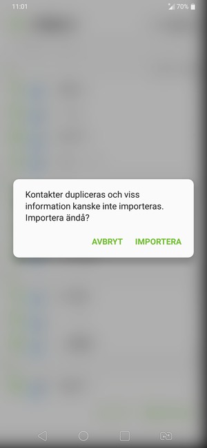 Välj IMPORTERA