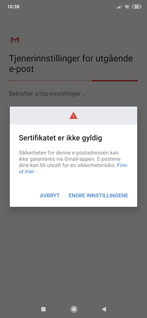 Velg ENDRE INNSTILLINGENE