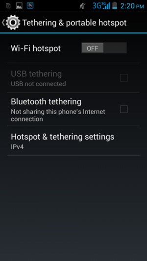 Select Hotspot & tethering settings