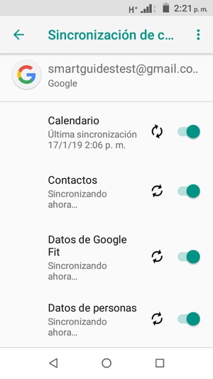 Su información será sincronizada