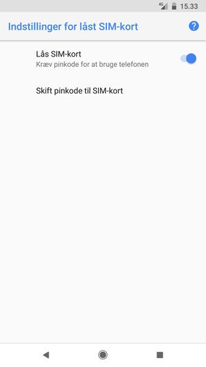 Vælg Skift pinkode til SIM-kort