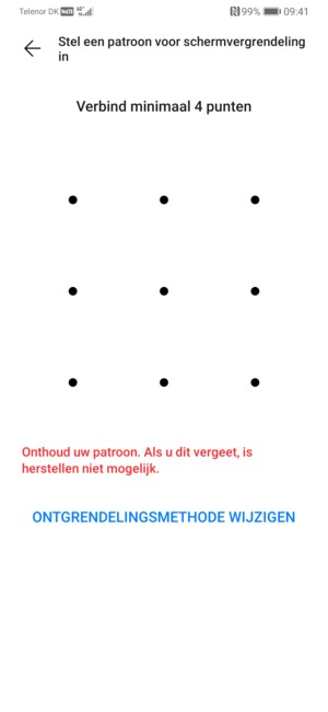 Teken een ontgrendelingspatroon