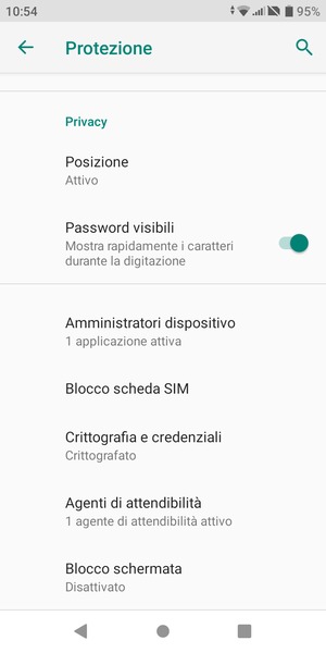 Seleziona Blocco scheda SIM
