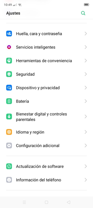 Desplácese y seleccione Dispositivo y privacidad