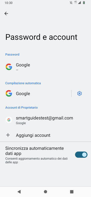 Seleziona il tuo account Google