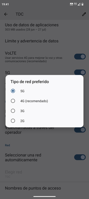 Seleccione la opción deseada