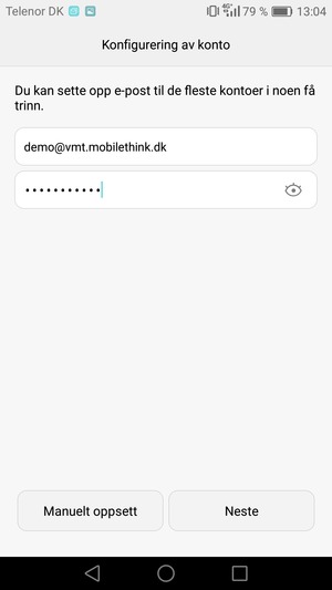 Skriv inn e-postadresse og passord. Velg Neste