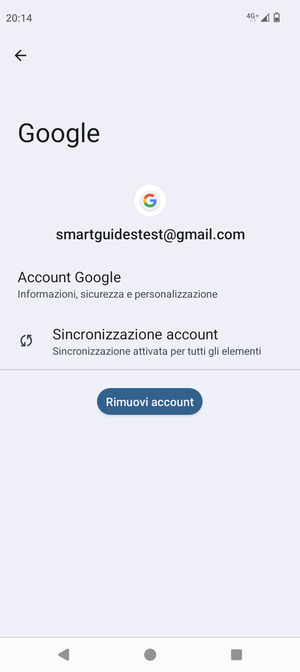 Seleziona Sincronizzazione account