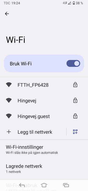 Velg det trådløse nettverket du vil koble til