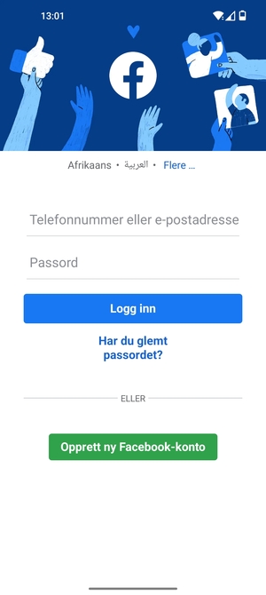 Applikasjonen er klar til bruk