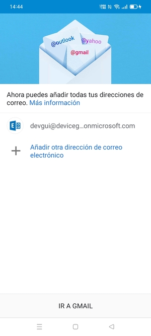 Seleccione IR A GMAIL
