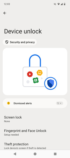 Select Screen lock