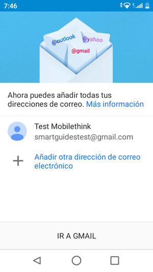 Seleccione IR A GMAIL