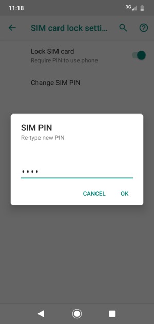 Confirm your new SIM PIN and select OK