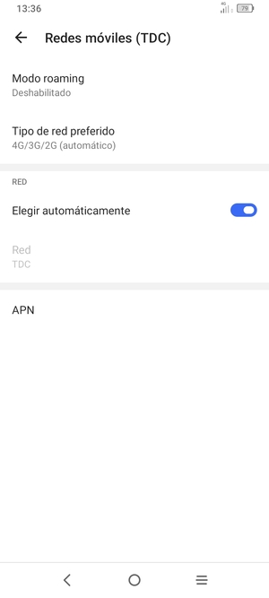 Para cambiar la red en caso de problemas de conectividad, desactive Elegir automáticamente