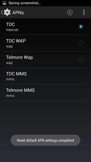 Your phone will reset to default Internet and MMS settings