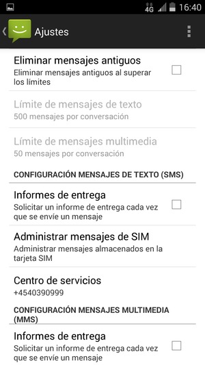 Desplácese y seleccione Centro de servicios