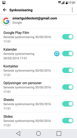 Kontroller at Kontakter er valgt