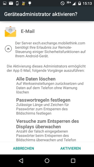 Wählen Sie AKTIVIEREN
