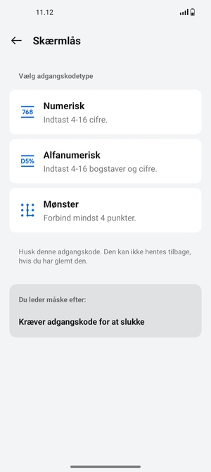 Vælg Mønster