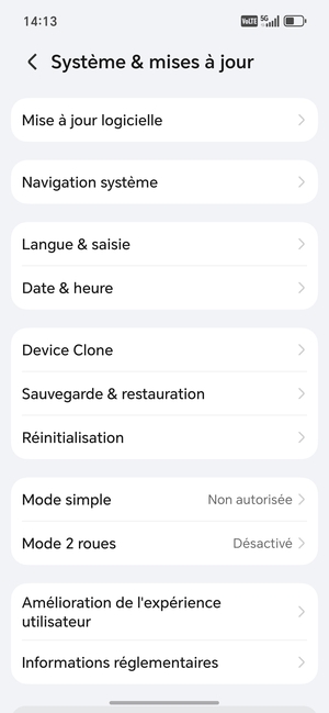 Sélectionnez Mise à jour logicielle