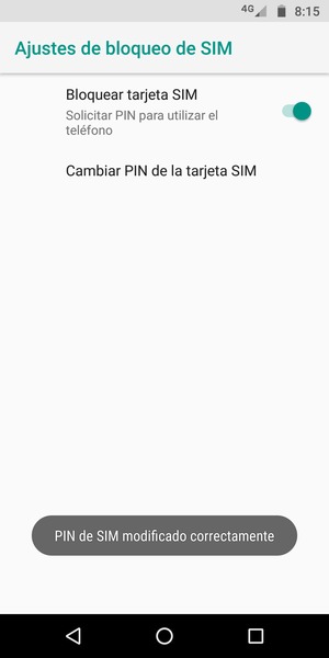Su PIN de SIM ha sido cambiado
